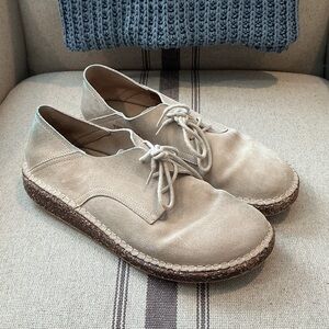 Birkenstock Beige Suede Flats